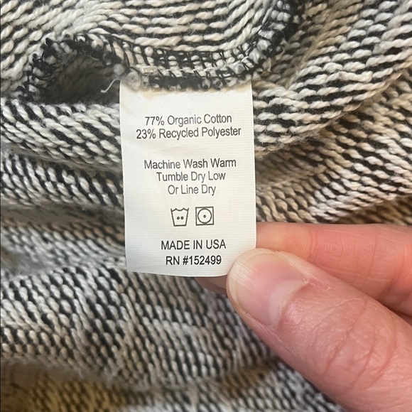 Amour Vert Herringbone Mini Sweater Dress Black Cream Small Like New 3/4 Sleeve - Picture 10 of 11